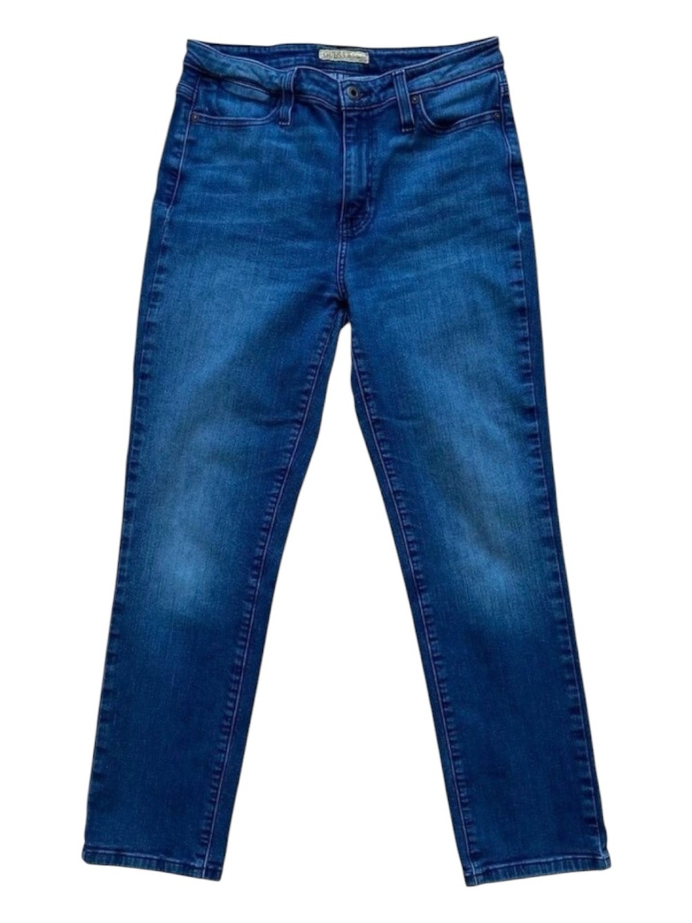 Guess blue jeans stretch denim high rise waist straight skinny size 30